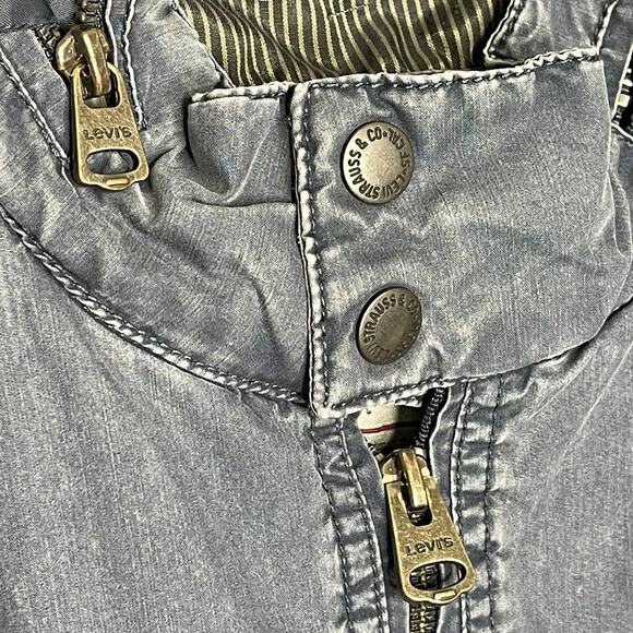Levi Strauss & Co Blue Military Jacket with Hood Size Medium - Picture 4 of 9